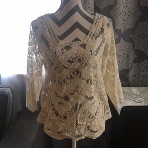 Semi sheer embroidery floral lace